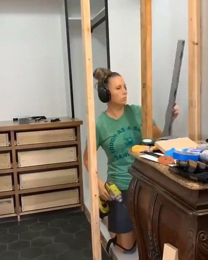 My DIY modern walk-in closet #closetgoals #renovation #diymom #