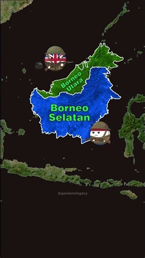 Bagaimana Borneo Terbagi Menjadi Tiga Negara? #geografi #peta #indonesia #pengetahuan #dunia
