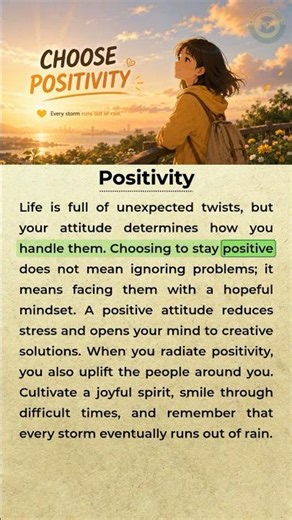 🌈 Stay Positive | Easy English Motivation Story #learnenglish #dailyenglish