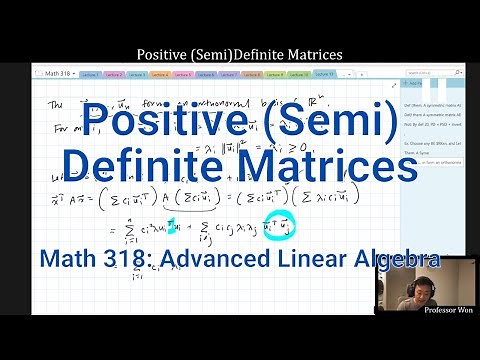 (Lecture 13) Positive (Semi)Definite Matrices