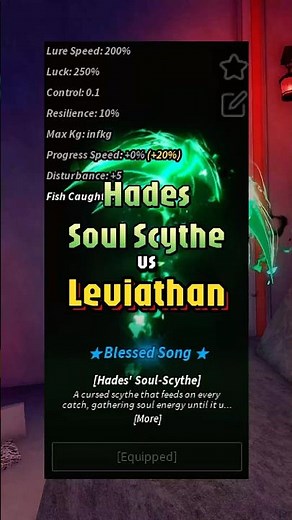 Hades’ Soul Scythe vs Leviathan! 🎣 #roblox #fisch