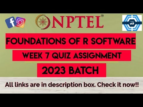 Foundations Of R Software Week 7 Quiz Assignment Solution | NPTEL 2023 | NPTEL