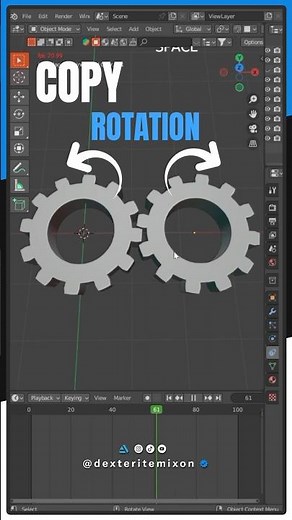 How to Animate Two Gears in Blender Using Copy Rotation constraint #b3d #blenderanimation #blender3d