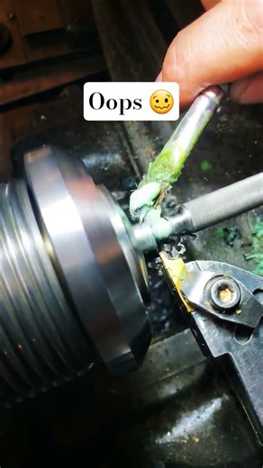 parting off titanium #machining #lathe #manuallathe