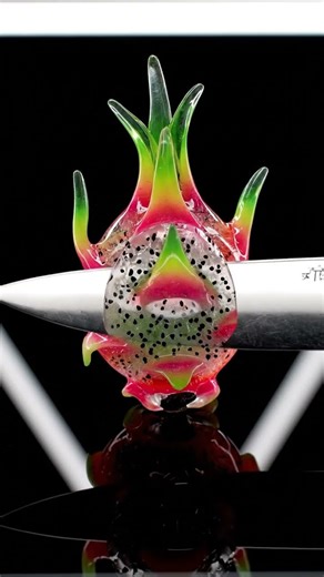 Glass Dragon Fruit ASMR 💎🔪 #asmr #satisfying