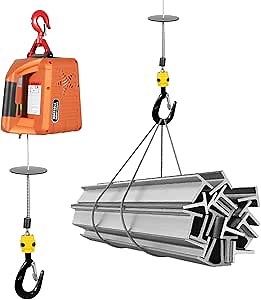 Electric Hoist Winch, 1500W 110V Portable Winch Crane with 660lbs Lift Capacity & 38ft Lifting Height, Material Handling Tool w/Wire Remote Controller, for Garage, Warehouses, Factories: Amazon.com: Industrial & Scientific