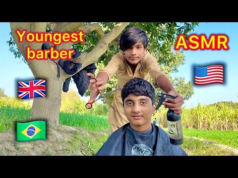 ASMR youngest barber 💈 in the world 🌎 Amazing kurly haircut