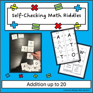 Addition Up to 20 Self-Checking Riddle