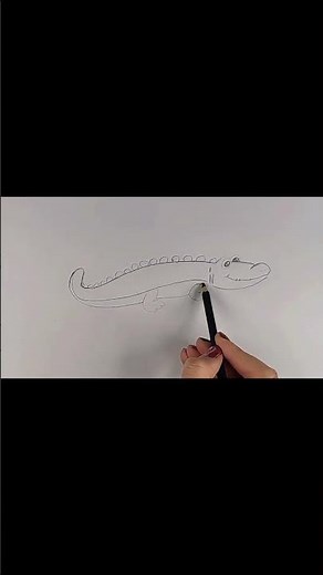 Simple Cartoon Alligator Drawing Tutorial #drawing #shorts #easy