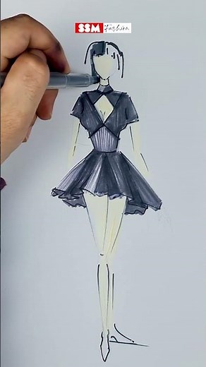 Fashion Sketch Hack You NEED to Know! 🎨 | SSM Fashion #shorts
