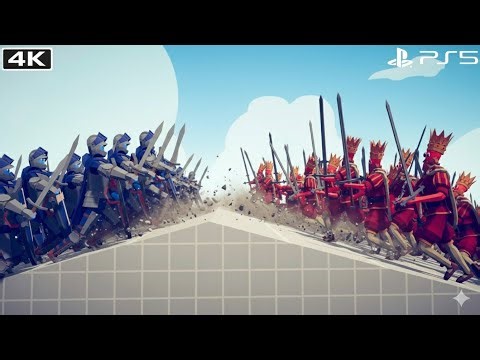 100 vs 100 Warrior fight in TABS | 4K Game fight Total accurate battle simulator.