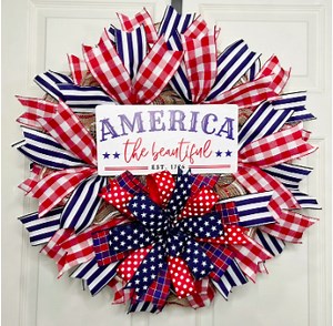 Patriotic Deco Mesh Wreath Tutorial - Sincerely Creative Mom