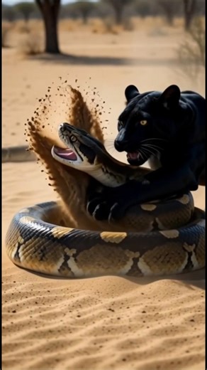 Panther vs Python! Epic Wildlife Rescue বাঘ বনাম অজগর! বনজ জীবন রক্ষা মুহূর্ত 😱🐍#shortvideo #bigcat