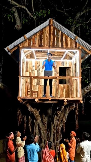 Scrap लकडी से Bana Diya Luxury Treehouse Office 😱 | Desi Jugaad #Innovation #trending