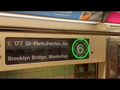 IRT Lexington Av Local: R62A (6) Local Train [Brooklyn Bridge-City Hall to Parkchester-E 177 St #4]