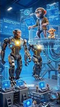 A Monkey Learned AI… And Built A Robot Civilization #shorts