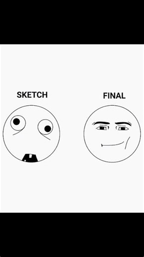 Sketch vs final version