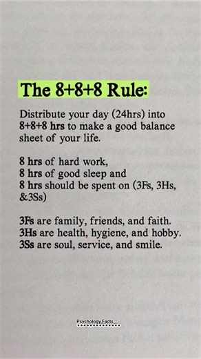 How do you divide your 24 hours—Work, Sleep, or Personal Growth?👇 ⏰ #psycholgyfacts