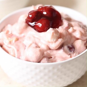 1.7K views · 14 reactions | Cherry fluff dessert salad is super simple no bake dessert that you can whip up in under 5 minutes using just 6 ingredients. DETAILED RECIPE LINK - https://www.currytrail.in/cherry-fluff-recipe/ | Curry Trail | Facebook