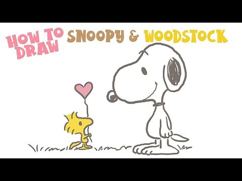 How to Draw Snoopy and Woodstock (step by step) #Peanuts