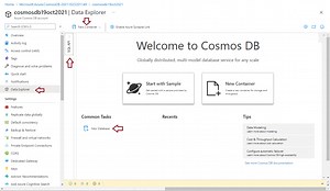 Access Azure Cosmos DB using Data Explorer
