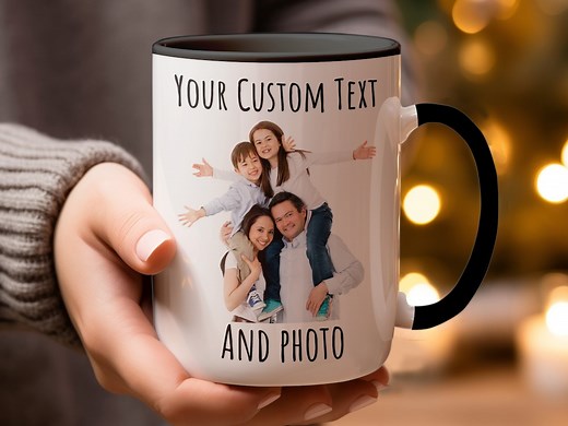 Custom Coffee Mug With Photo, Personalized Picture Coffee Cup, Anniversary Mug Gift for Him , Customizable Text Mug to Men, Gift for Dad - Etsy