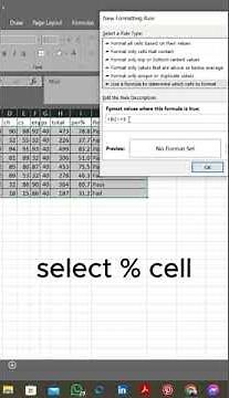Automatically Color Cells in Excel Based on Percentage: Red & Green #conditional_formatting #excel