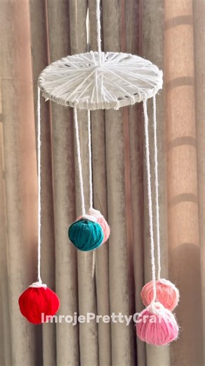 DIY Home Decor idea With Thread Ball 🎊✨ #shorts #diy #craft