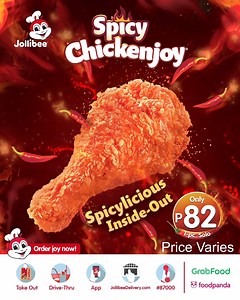 Get an extra kick to your meal with our Spicy Chickenjoy, made spicylicious inside-out! Get your 1-pc Spicy Chickenjoy today for only P82! 🔥🔥🔥​ Order now through the Jollibee App, JollibeeDelivery.com, #87000, GrabFood, or foodpanda! Also available via Drive-thru, Take Out, and Dine-In.​ Download the Jollibee App: bit.ly/JollibeePHApp​ ASC No. J174P082422JS | Jollibee