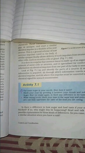 Activity 6.1 (old book 7.1 ) || Class 10 Science || Ch 6 Control and Coordination