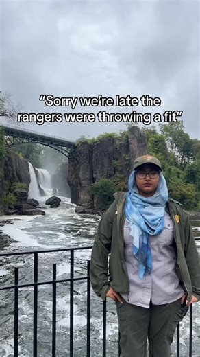 To round out #NPSFashionWeek, we’re throwing a classic fit! 👕👖🧦 BTW, rangers are actually never late for our tours! Join us for tours, Wednesday-Sunday at 2pm and an additional tour at 11am on the weekends! #NPSFashion Week #PAGRFashionWeek #ThrowingAFit Video Description: Ranger Anjum in her NPS uniform standing in front of the falls saying “Sorry we’re late, the rangers were throwing a fit” with music over her. Ranger Katherine walking in front of the falls, tipping her cap to the camera in