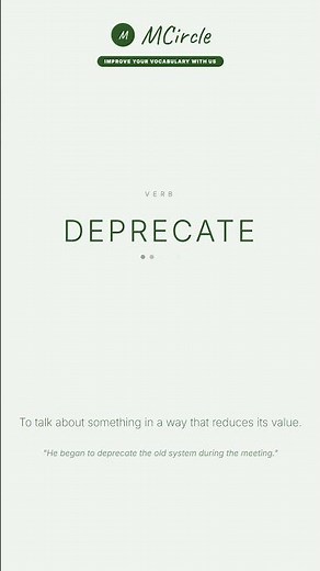 Learn English: What is Deprecate? | Vocabulary Shorts