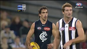 Chris Tarrant was on fire, but could the Blues hold on? Watch the Wolf Blass Wines Last Two Minutes between Collingwood and Carlton from round 22, 2004. | AFL