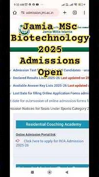 Jamia MSc Biotechnology Admission 2025 | GAT-B Based | How to Apply