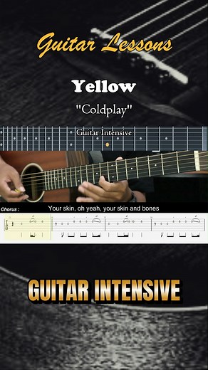 13K views · 145 reactions | Yellow - Coldplay - Easy guitar tutorials Martin Guitar #yellow #coldplay #guitarintensive #martinguitar #acousticguitar #acousticcover #acoustic #tutorialgitarmudah #tutorialgitar #easychords | Guitar Intensive | Facebook