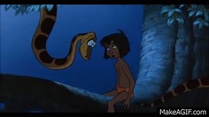 Kaa and Mowgli's 1st encounter HD on Make a GIF