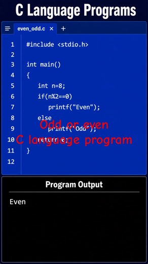 Odd & Even Program - C Programming Tricks Every Student Must Know 🔥