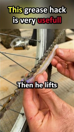 Greasing a bike chain hack