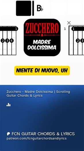Zucchero - Madre Dolcissima | Scrolling Guitar Chords & Lyrics #scrollingguitarchords #scrollingchords #backingtrack #easyguitarsong #zucchero