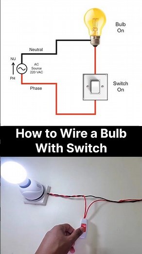 How to Wire a Bulb with Switch – Simple Home Electrical Circuit Explained! #electric #electrical