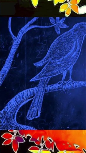 A drawing On Bird Sitting On Tree#My Youtube Shorts