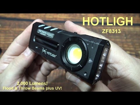 HOTLIGH ZF8313 Flashlight Kit Review! (2,000 Lumens, RGB, COB & UV LEDs, Magnetic Tail, Rugged!)