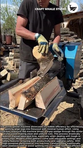 Amazing Wood splitter machine process efficiency