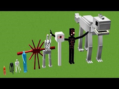 ALL New Creepypasta Mutant mobs Size Comparison in Minecraft !