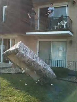 PSYCHO NEIGHBOR LAUNCHES COUCH FROM BALCONY!