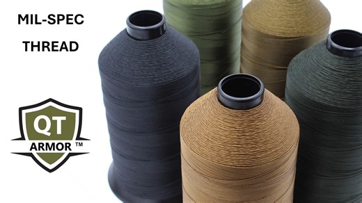 QT Armor Mil-Spec thread is available in sizes T70 and T90 in 6 colors: black, foliage green, coyote, olive drab, ranger green and tan. Berry compliant. Size T70 and T90 in 16 oz spools. https://www.qualitythread.com/products/qt-armor-mil-spec-thread-a-qtn-brand | Quality Thread & Notions