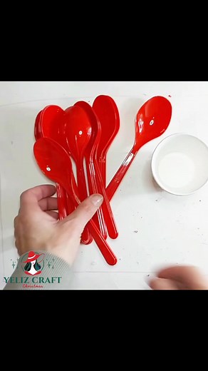 Let's make rose from plastic spoons | Yeliz Craft & Hobby Time