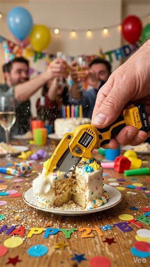 MINI CHAINSAW CUTTING A BIRTHDAY CAKE?! 🎂🔥