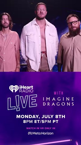 68K views · 236 reactions | 1 hour away from Imagine Dragons' iHeartRadio LIVE show. Watch at 5pm PST in VR on Meta Horizon Worlds!! #iHeartImagineDragons Meta Horizon RSVP: https://ihr.fm/iHeartRadioImagineDragons | iHeartRadio | Facebook