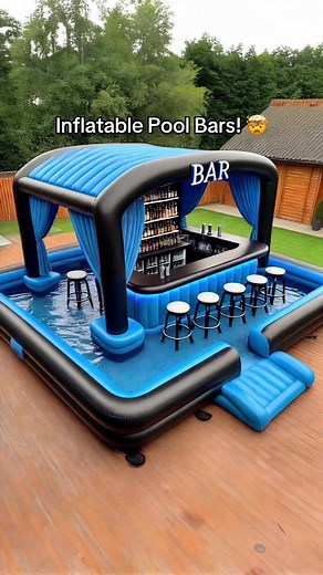 I'm gonna need one of these inflatable pool bars in my backyard this summer! 🤯👏 #backyardvibes #poolparty #tiktokmademebuyit